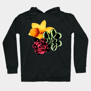 Rose, Daffodil and shamrock Hoodie